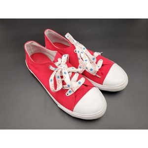 CAT & JACK Girls Sz 5 Canvas Shoes Red Patriotic Stars USA Style America